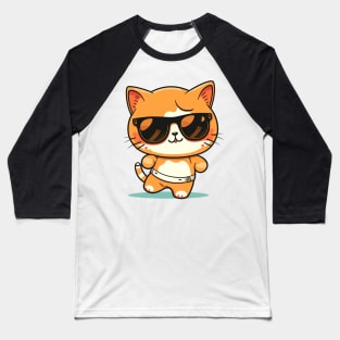 Cat wearing sunglasses Baseball T-Shirt